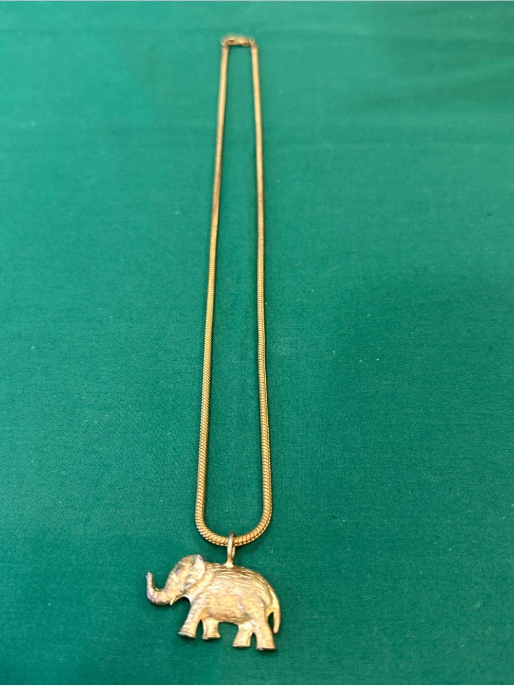 Goldtone Elephant Pendant Necklace - Women Jewelry 41D